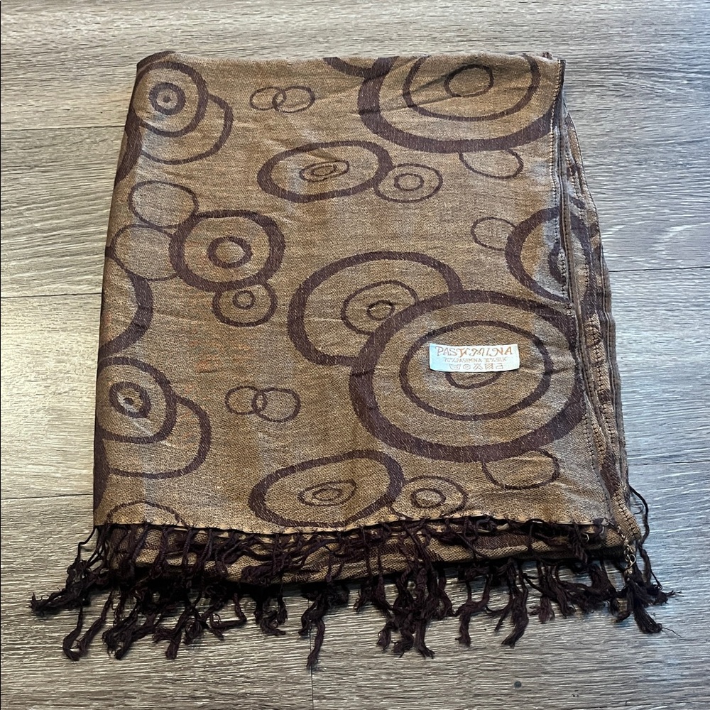 Brown Patterned pashmina Scarf